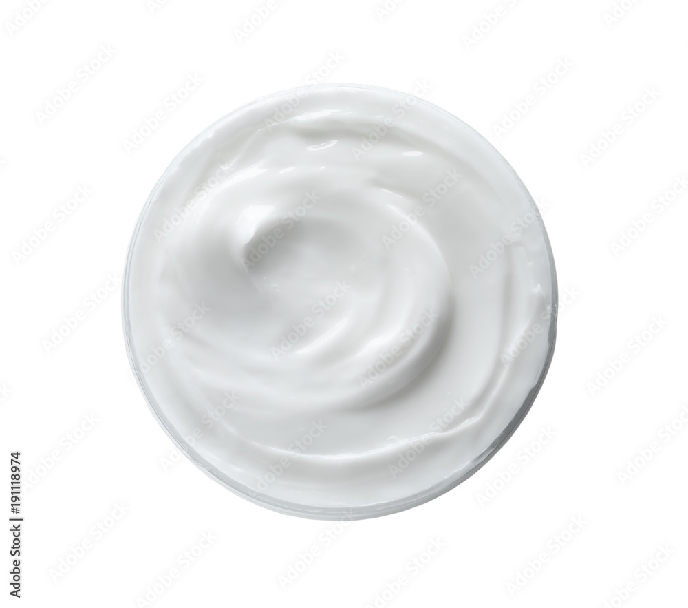 Jar with hand cream on white background Jar with hand cream on white background