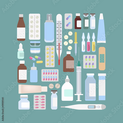 Different medicine set.