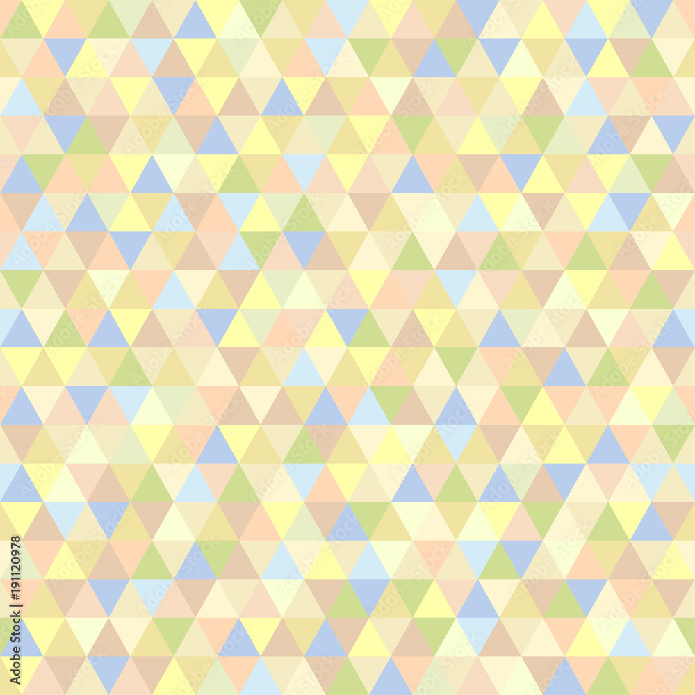 Seamless triangle pattern. Abstract geometric wallpaper of the surface. Cute background. Light colors. Print for polygraphy, posters, t-shirts and textiles. Beautiful texture. Doodle for design