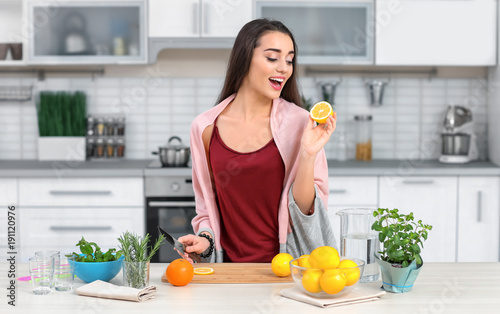 Young woman preparing tasty...