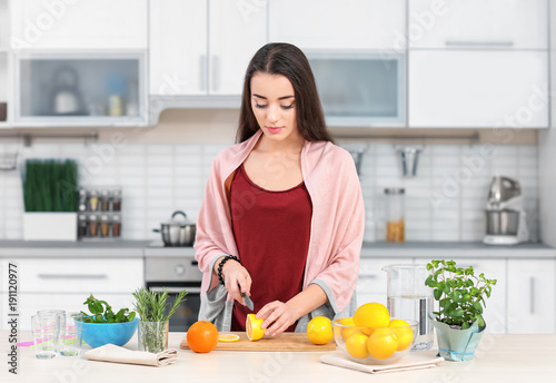 Young woman preparing tasty...