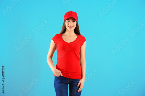 Beautiful young woman in re...