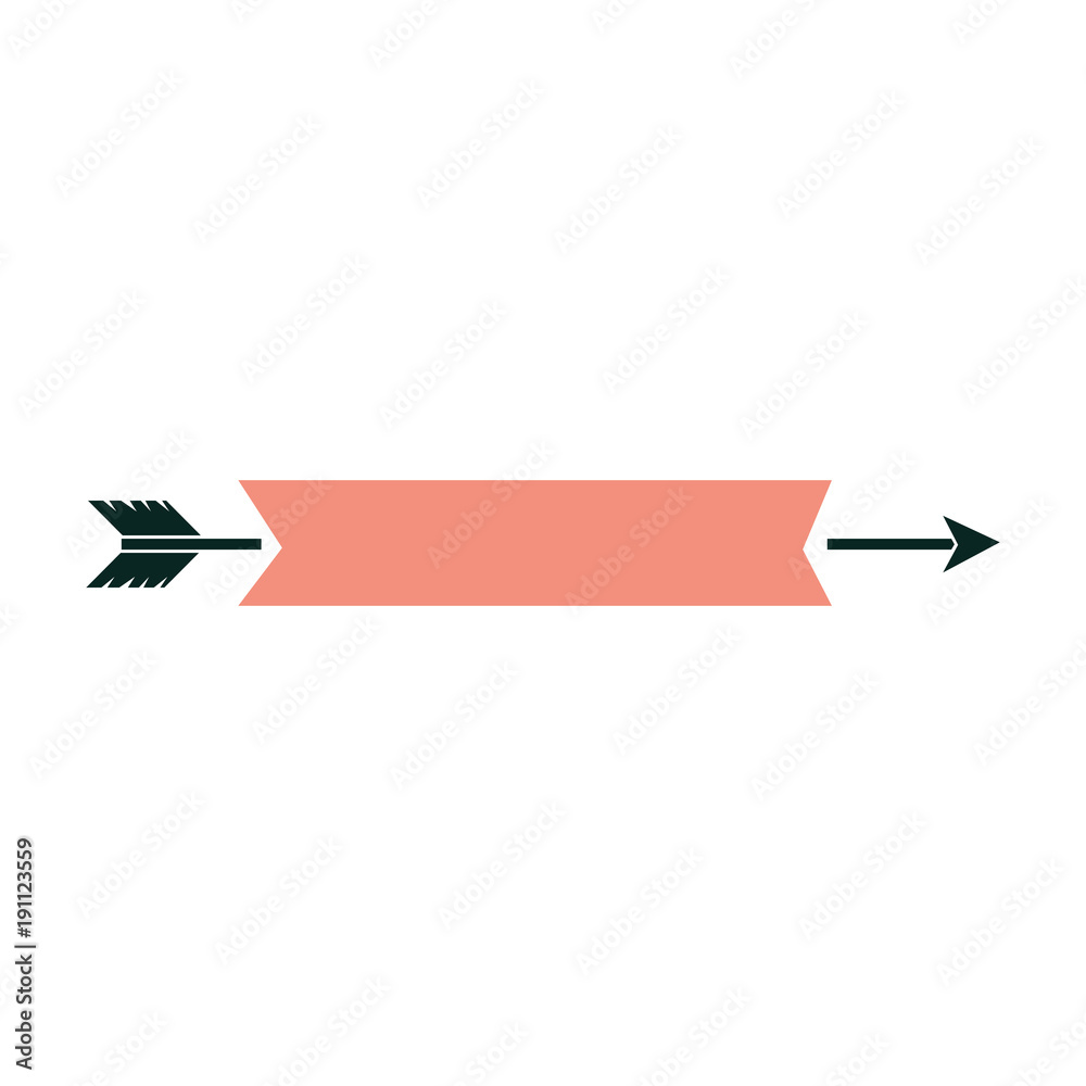 ribbon decorative frame with arrow vector illustration design ribbon decorative frame with arrow vector illustration design