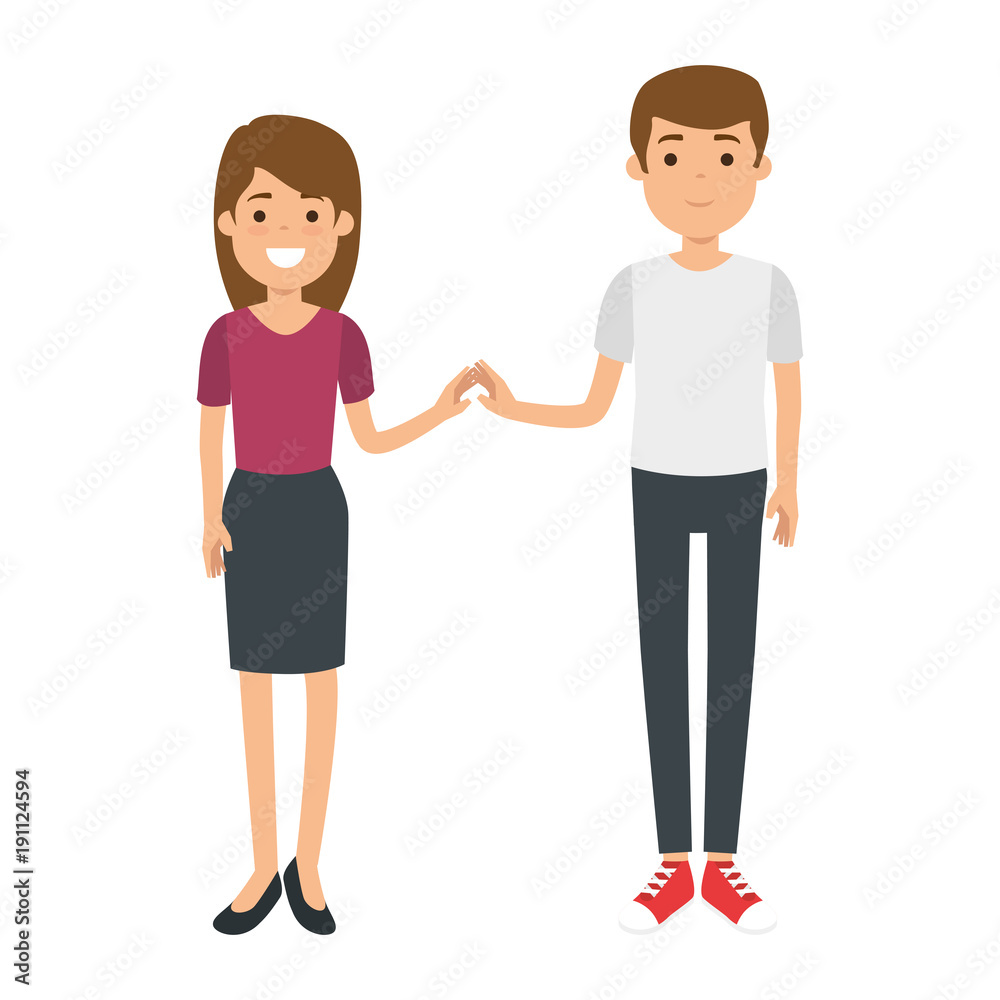 lovers couple avatars characters vector illustration design lovers couple avatars characters vector illustration design