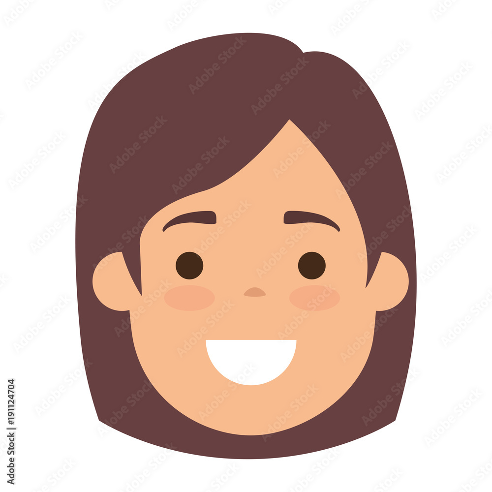 beautiful woman head avatar character vector illustration design