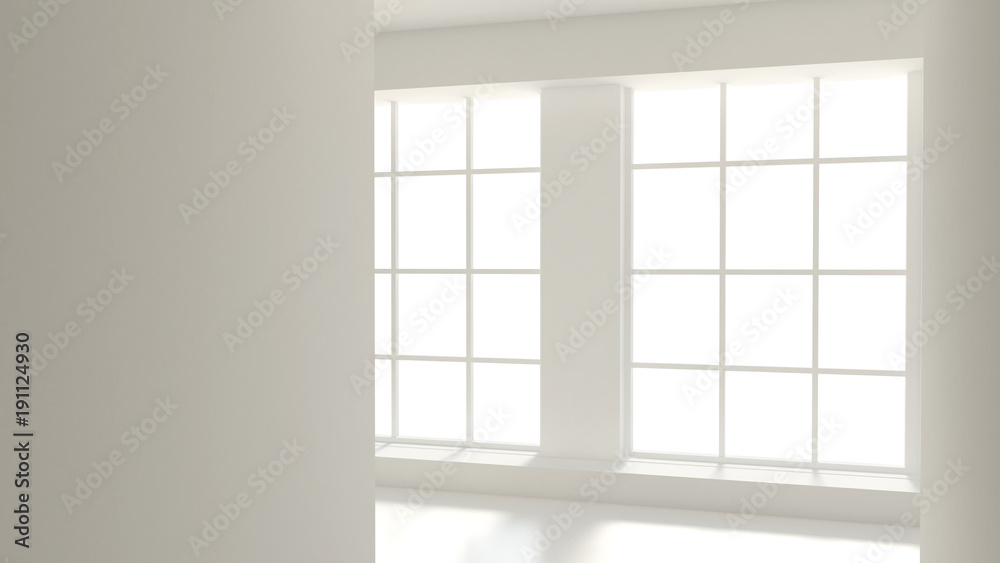 White interior room. 3d illustration, 3d rendering. White interior room. 3d illustration, 3d rendering.