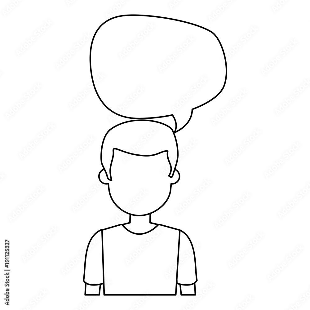 young man with speech bubble avatar character vector illustration design young man with speech bubble avatar character vector illustration design