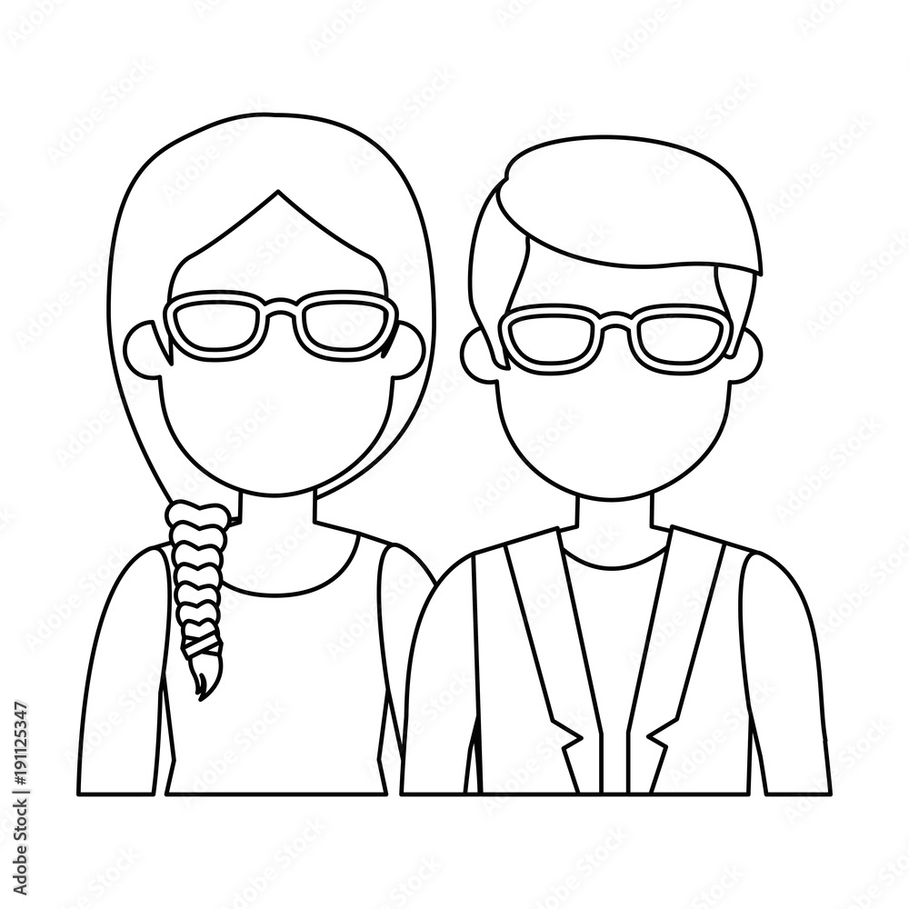 lovers couple avatars characters vector illustration design lovers couple avatars characters vector illustration design