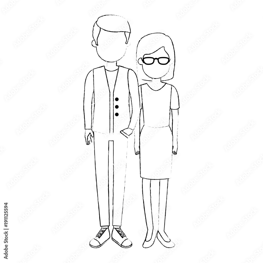 lovers couple avatars characters vector illustration design lovers couple avatars characters vector illustration design