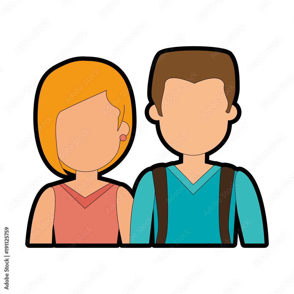 lovers couple avatars characters vector illustration design lovers couple avatars characters vector illustration design