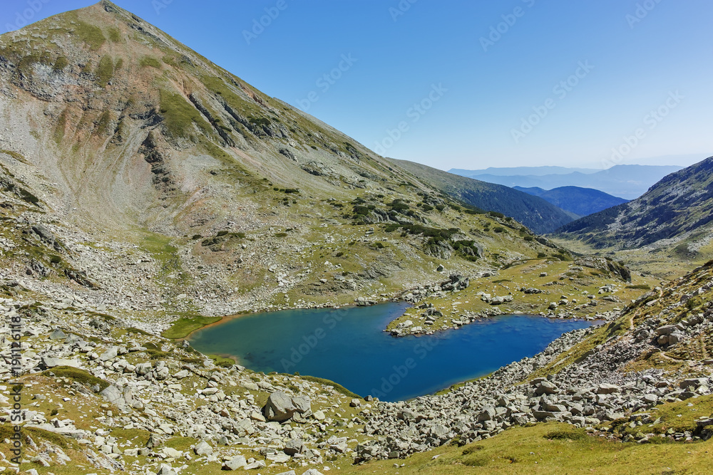 Amazing Landscape of Argirovo lake near Dzhano peak, Pirin Mountain, Bulgaria