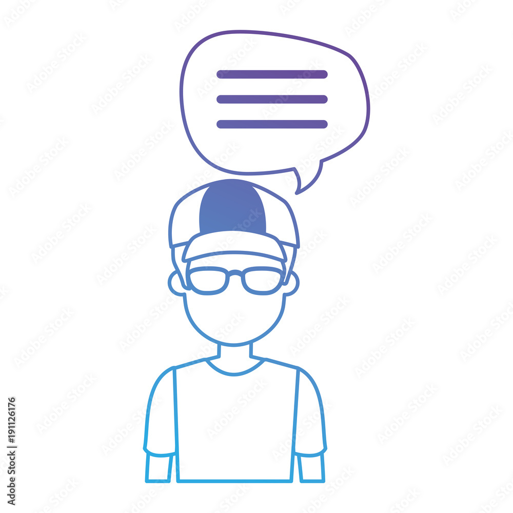 young man with speech bubble avatar character vector illustration design young man with speech bubble avatar character vector illustration design