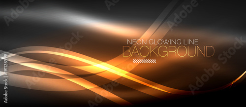 Neon elegant smooth wave lines digital abstract background