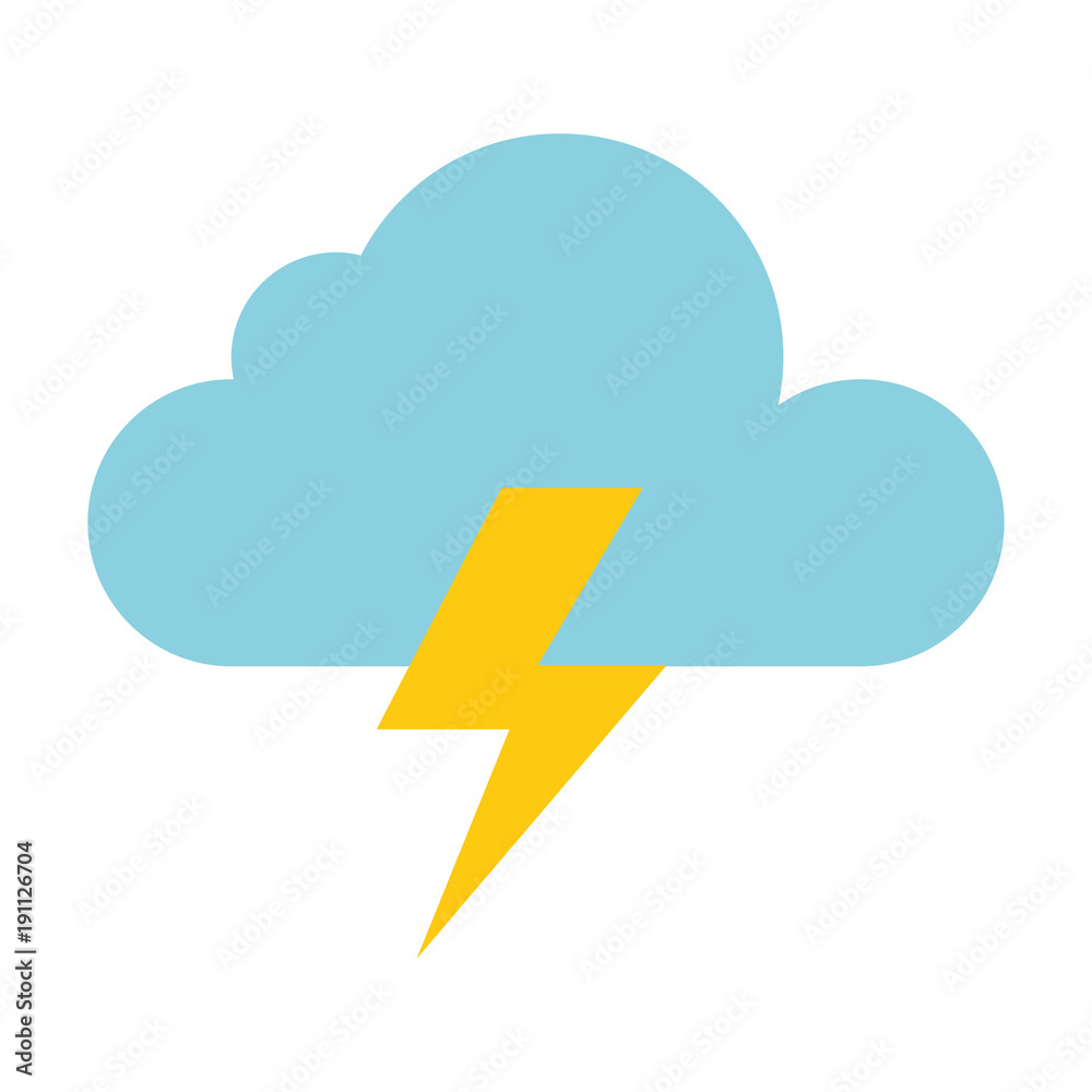 weather cloud rainy with ray vector illustration design