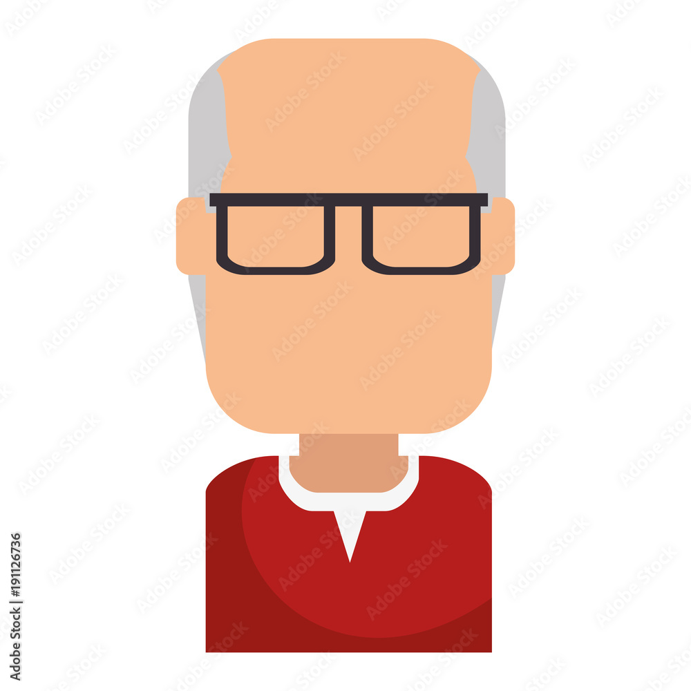 old man avatar character vector illustration design