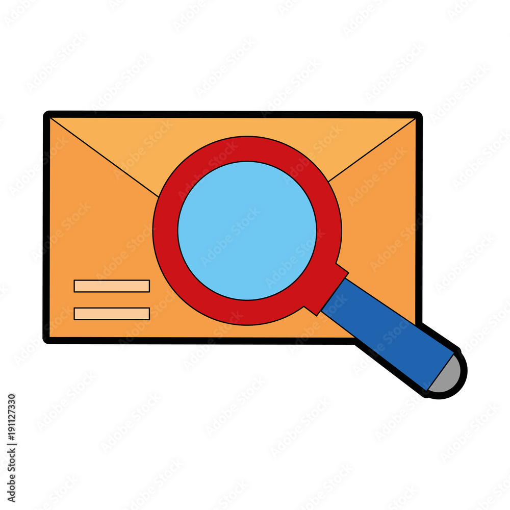envelope mail with magnifying glass vector illustration design envelope mail with magnifying glass vector illustration design
