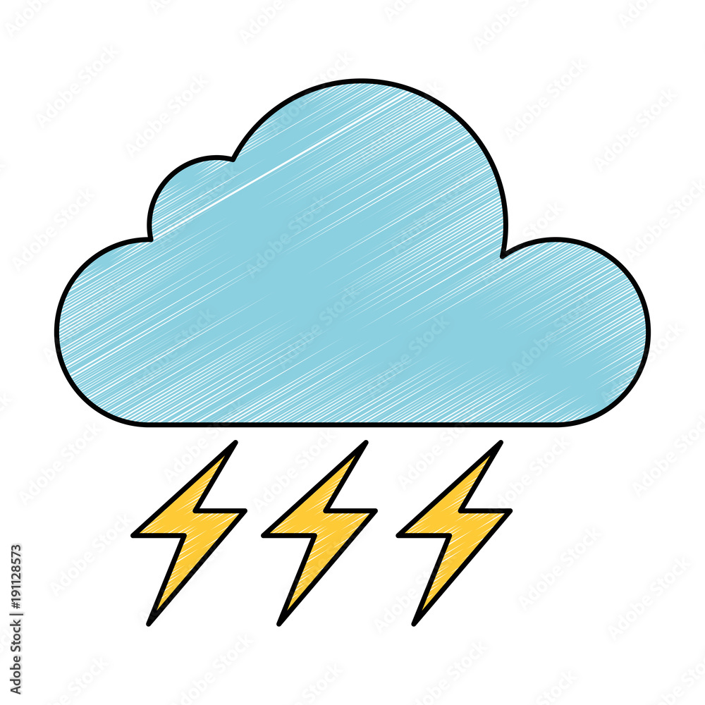 weather cloud rainy with ray vector illustration design weather cloud rainy with ray vector illustration design