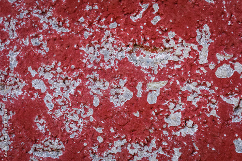  Closeup of an old red concrete block