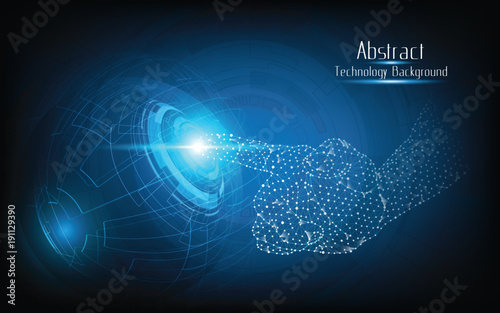 Hand touch selection,touch the future abstract technology innovation concept