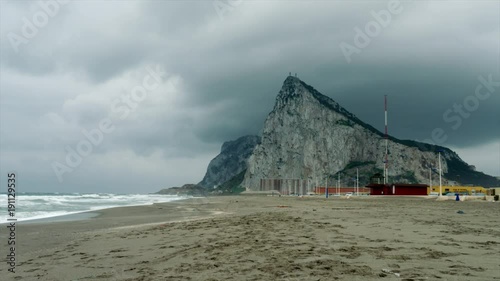 Rock of Gibraltar with epic cloudy sky