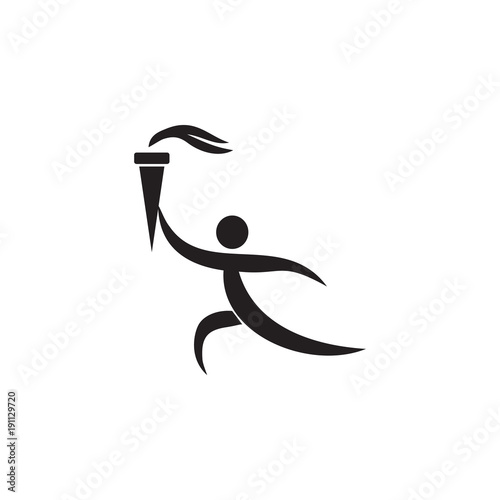 athlete with Olympic fire icon. Elements of sportsman icon. Premium quality graphic design icon. Signs and symbols collection icon for websites, web design, mobile app