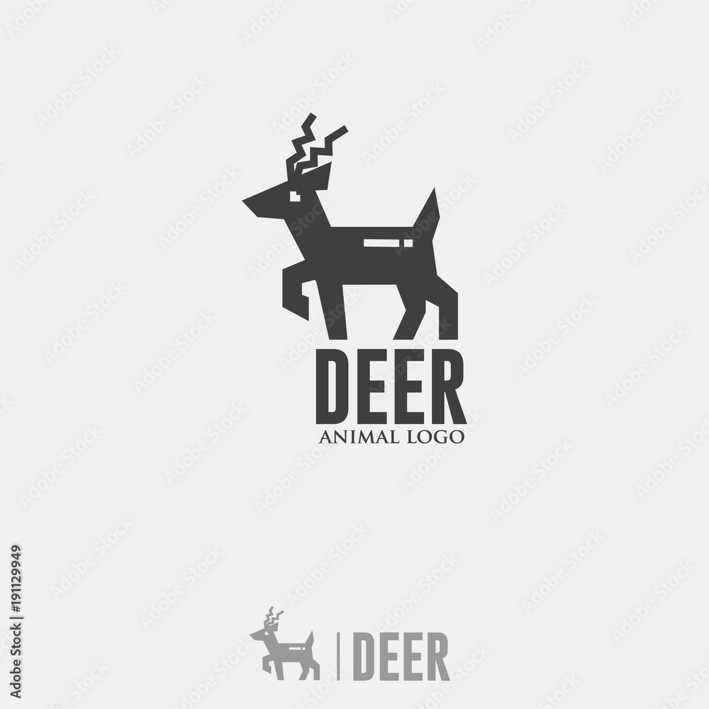 DEER LOGO. Silhouette Animal Icon