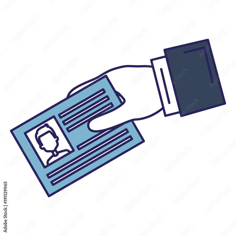hand with id document card icon vector illustration design hand with id document card icon vector illustration design