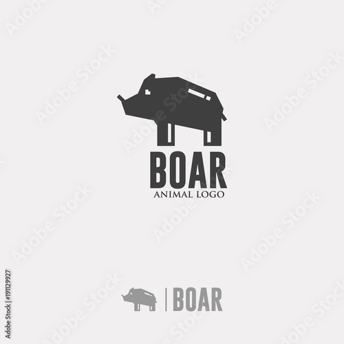 BOAR LOGO. Silhouette Animal Icon