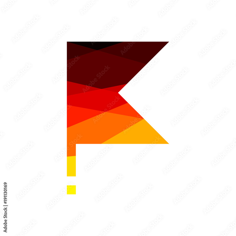 Low poly triangular Germany flag vector polygonal effect Low poly triangular Germany flag vector polygonal effect