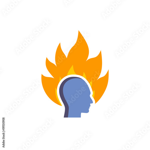 Head Fire Logo Icon Design