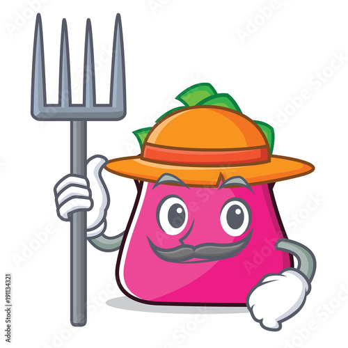 Farmer purse character cartoon style