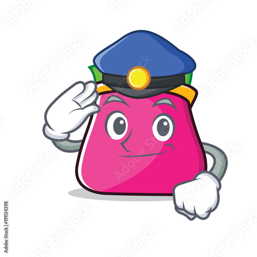 Police purse character cartoon style