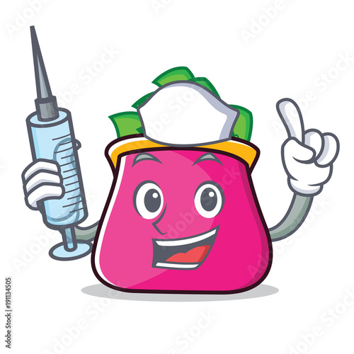 Nurse purse character cartoon style