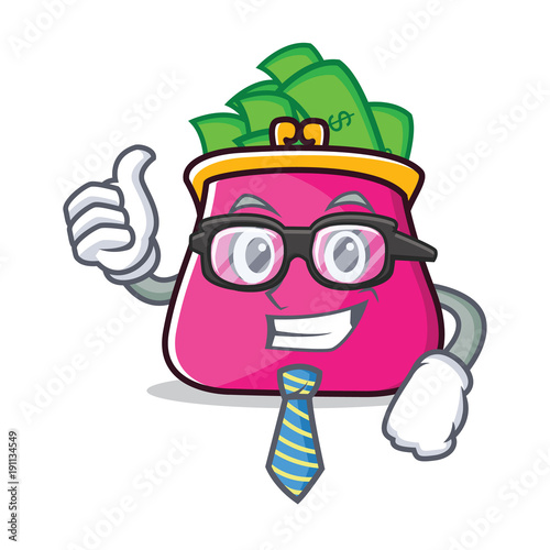 Businessman purse character cartoon style