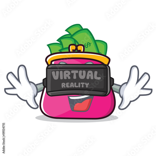 With virtual reality purse character cartoon style