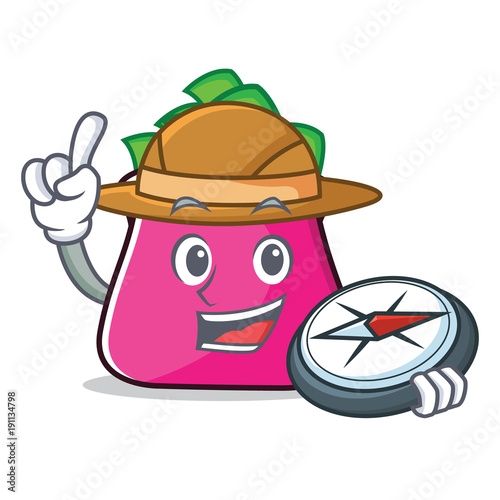 Explorer purse character cartoon style