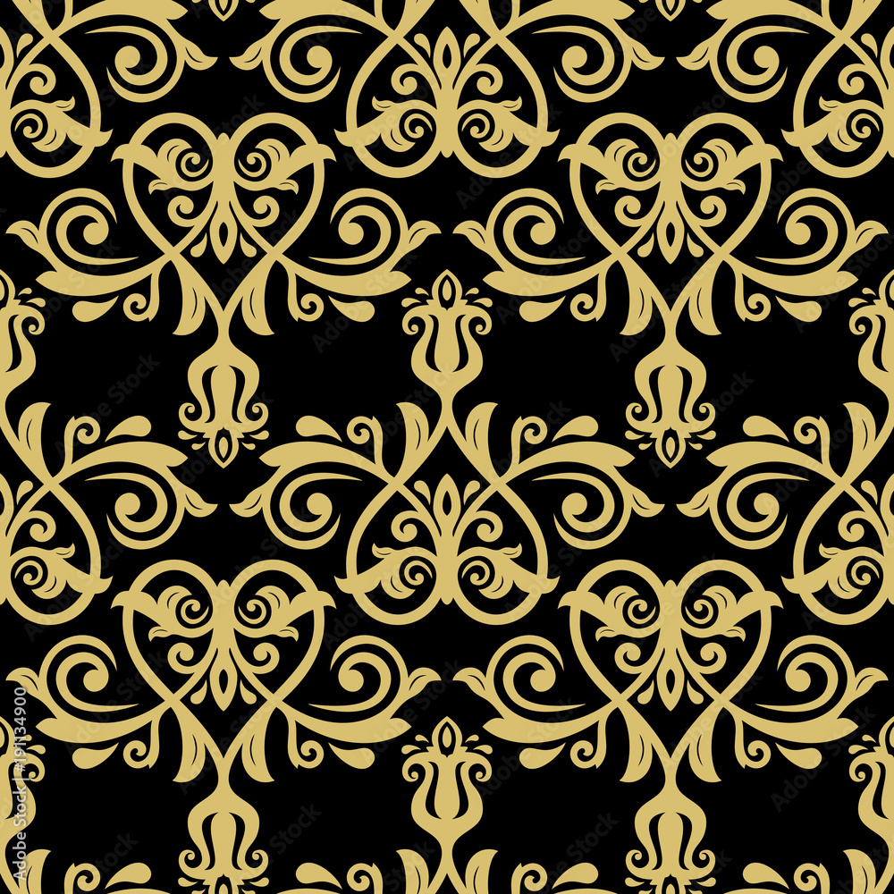 Orient vector classic pattern. Seamless abstract background with vintage golden elements. Orient background