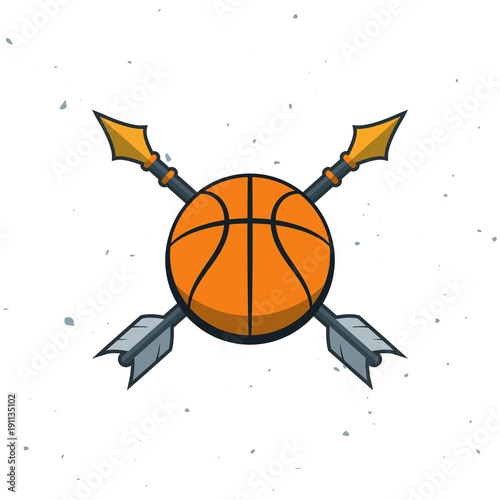Silhouette of Basketball Ball. Basketball Sport Logo Template Vector Illustration