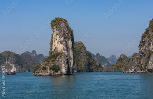 limestone karsts in Ha Long Bay  Vietnam