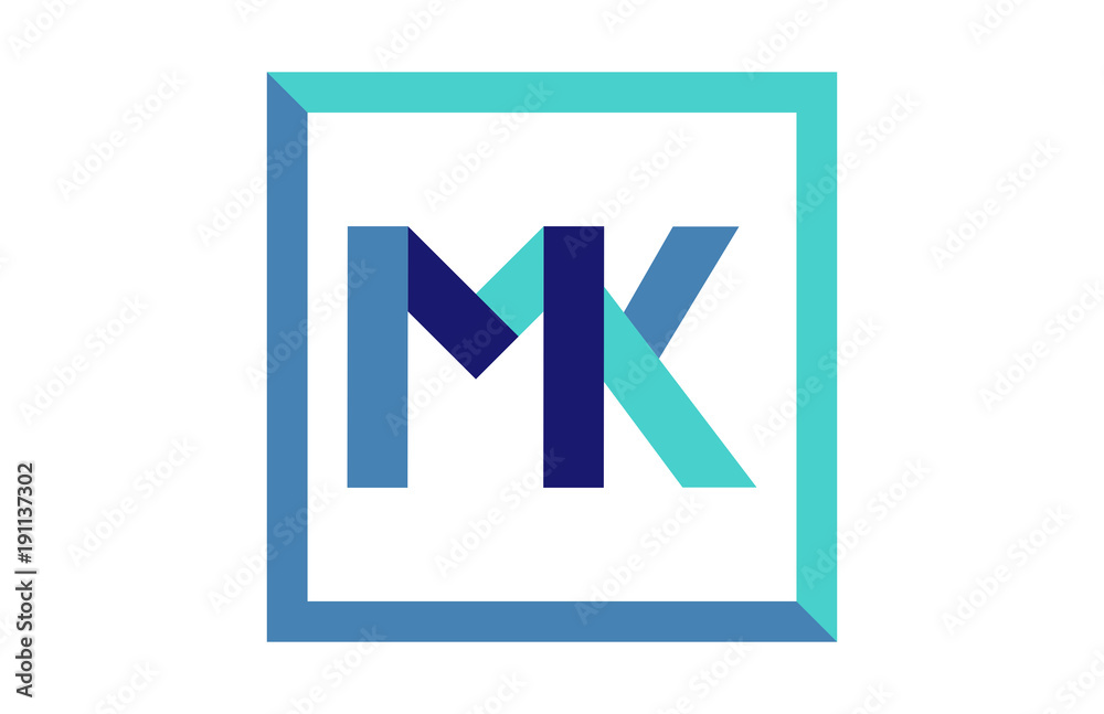 MK Square Ribbon Letter Logo MK Square Ribbon Letter Logo