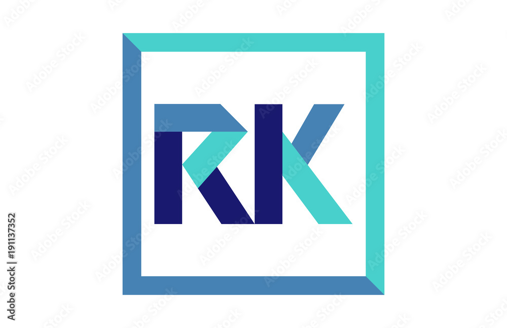 RK Square Ribbon Letter Logo RK Square Ribbon Letter Logo