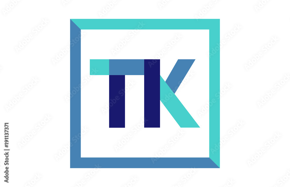 TK Square Ribbon Letter Logo