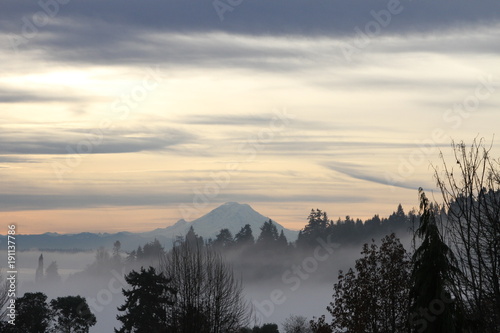 Mt. Rainier on a winter morning