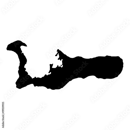 Grand Cayman map. Island silhouette icon. Isolated Grand Cayman black map outline. Vector illustration.