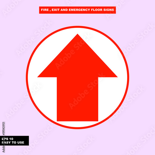 Fire exit and emergency sign in vector style version, easy to use and print