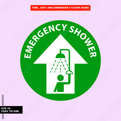 Fire exit and emergency sign in vector style version, easy to use and print