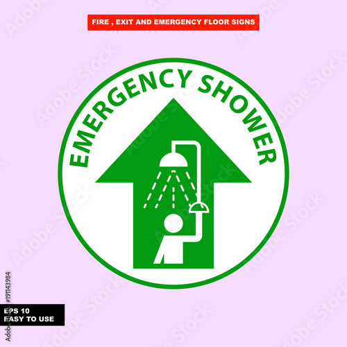 Fire exit and emergency sign in vector style version, easy to use and print