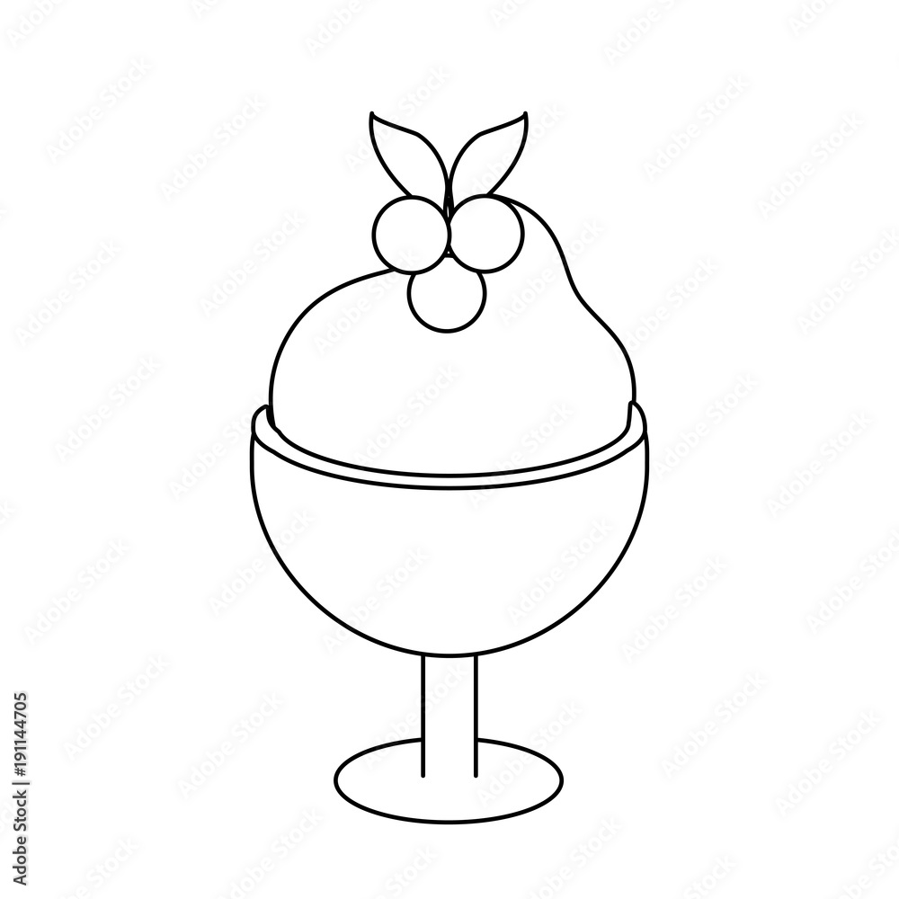 Ice cream on glass cup icon vector illustration graphic design Ice cream on glass cup icon vector illustration graphic design