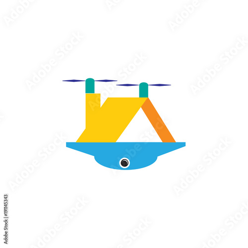 Roof Drone Logo Icon Design