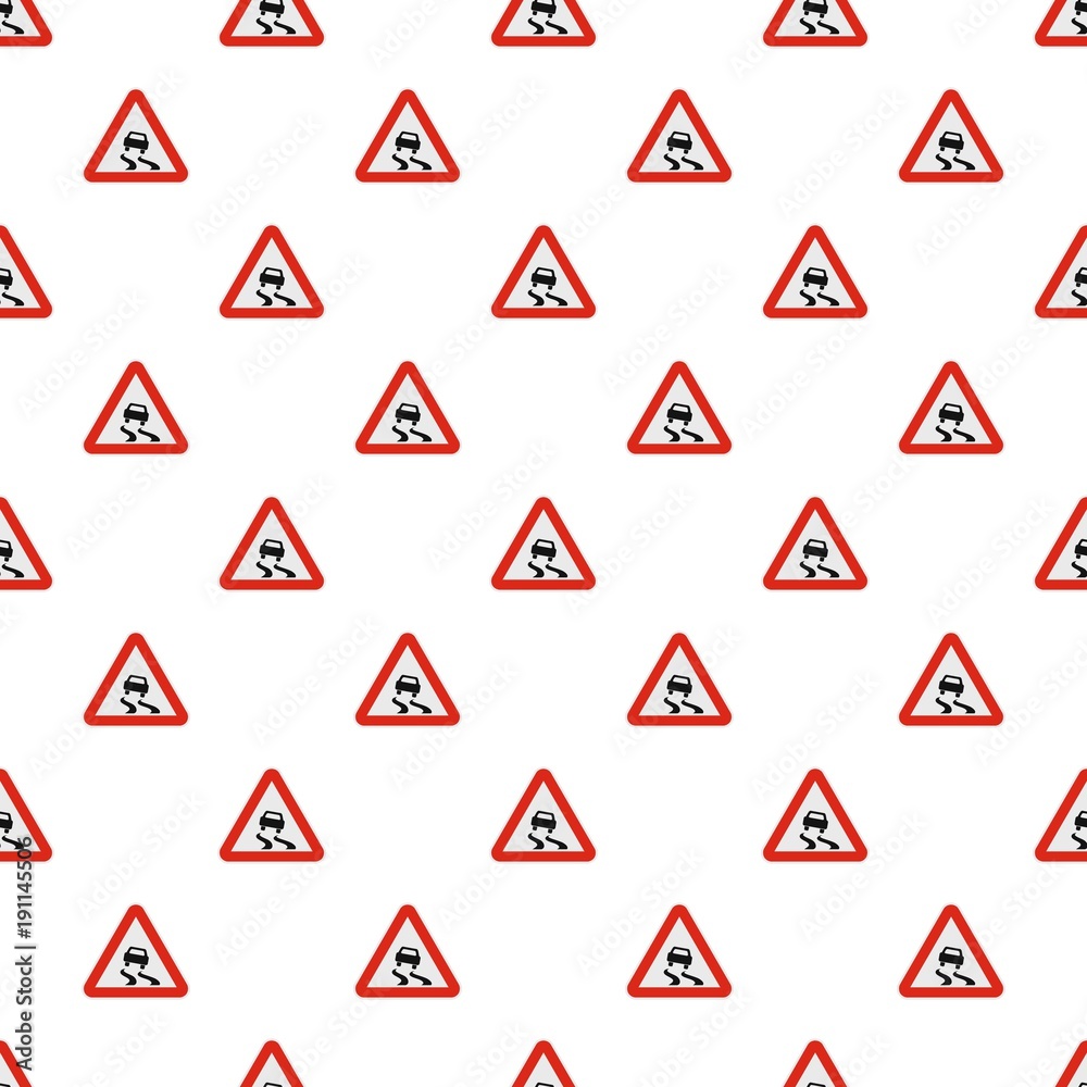Car on dangerous roadside pattern seamless in flat style for any design Car on dangerous roadside pattern seamless in flat style for any design